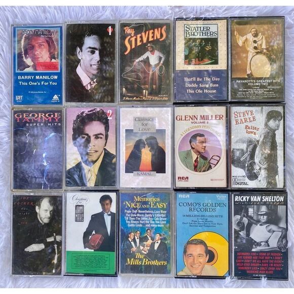 Set Of 15 Vintage Male Music Artist 70’s 80’s 90’s Cassette Tapes Bundle Deal - Picture 1 of 13
